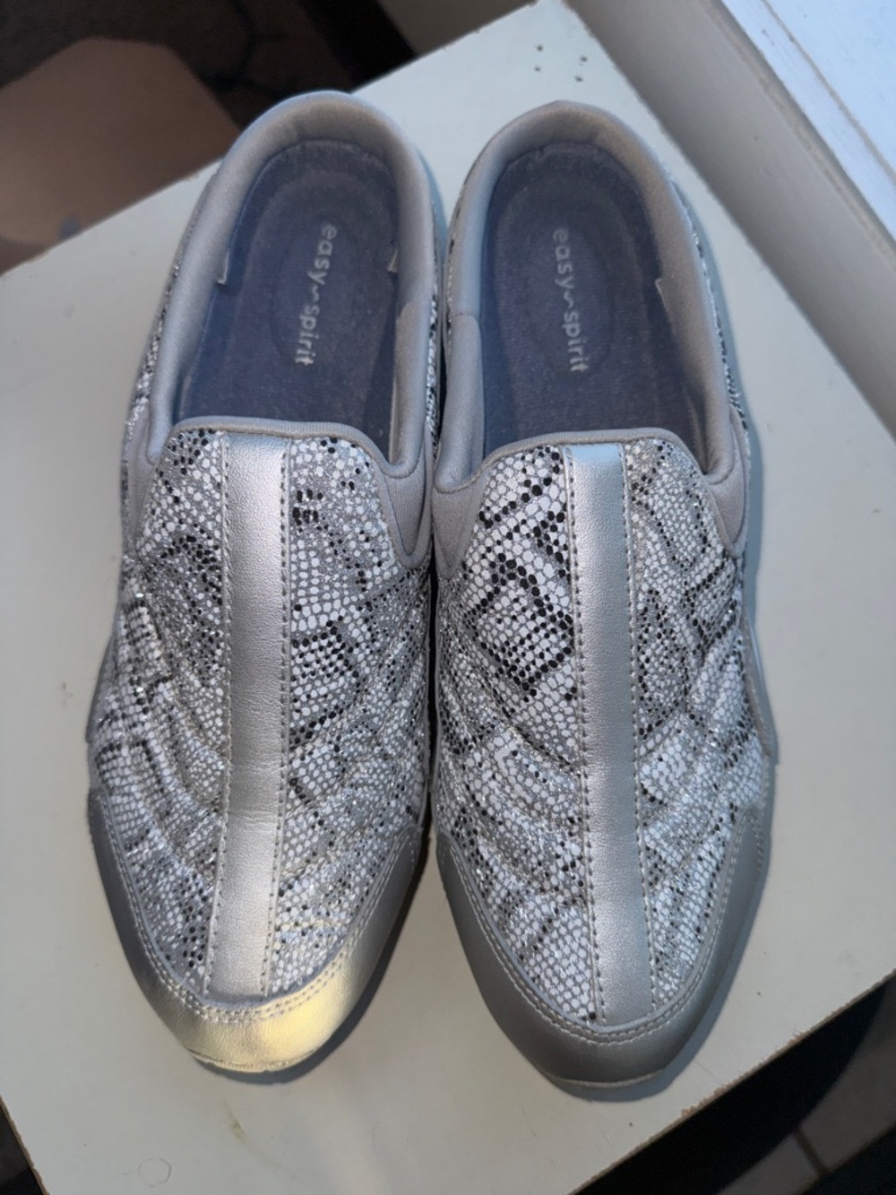 Easy Spirit Metallic Silver Slip-On